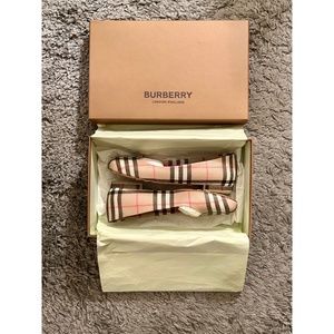 Burberry “Joy” Vintage Check Ballerina Flats (sz 37) + duster, box & paperwork!